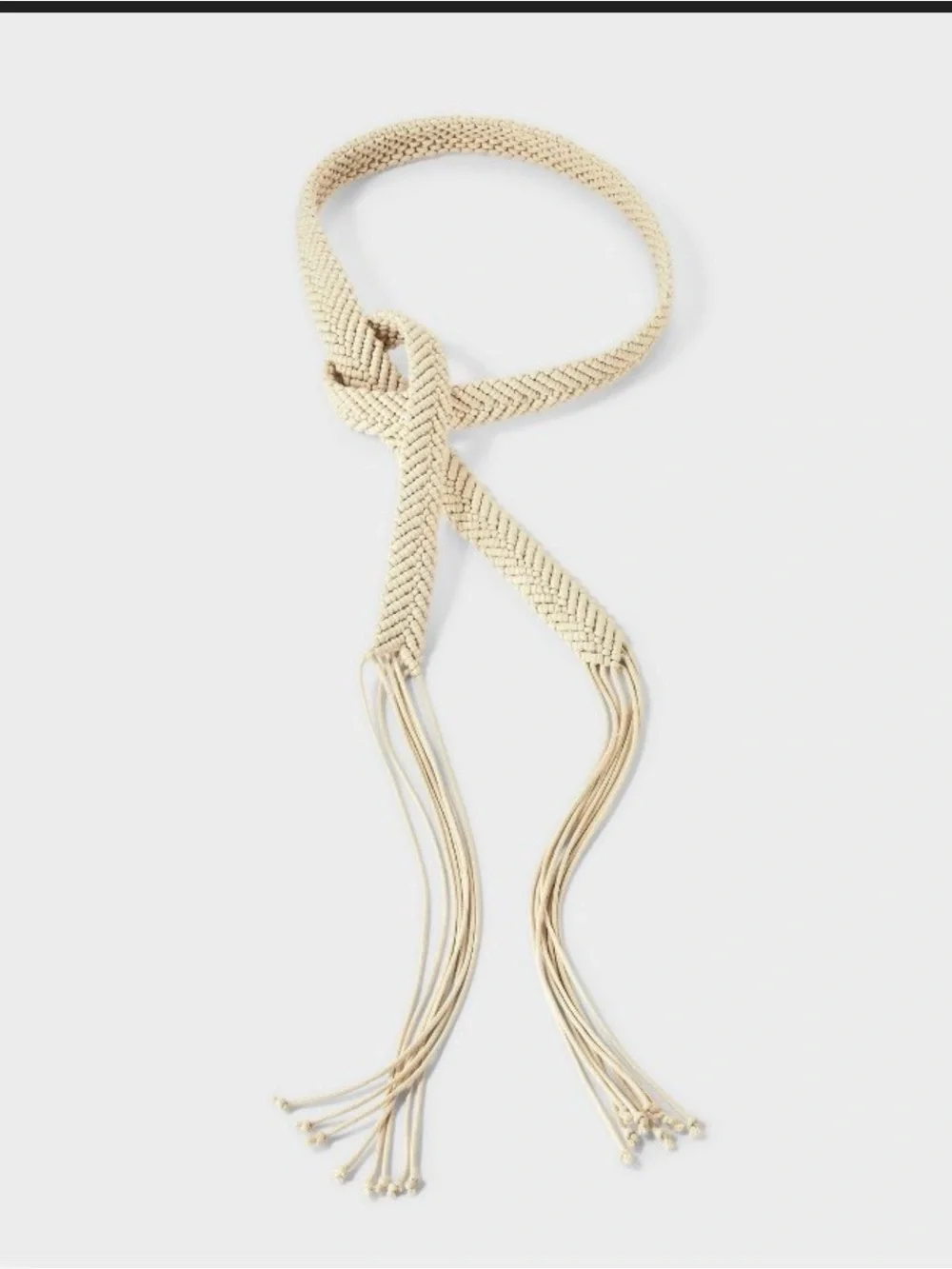 NWOT Target Universal Thread Cotton Macrame Fringe Belt M/L